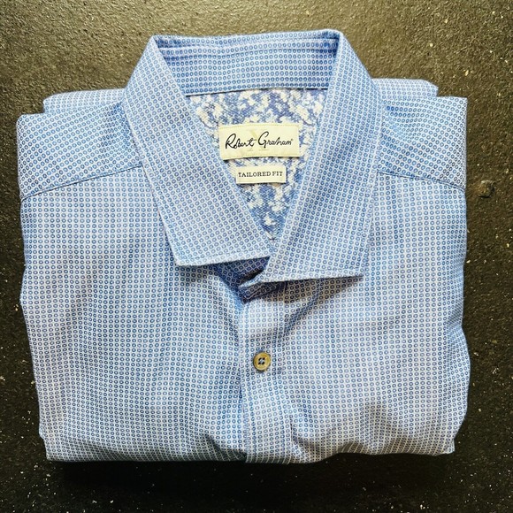 ROBERT GRAHAM Button Front Shirt Men's 46 / 18 Cotton Long Sleeve - Picture 7 of 7